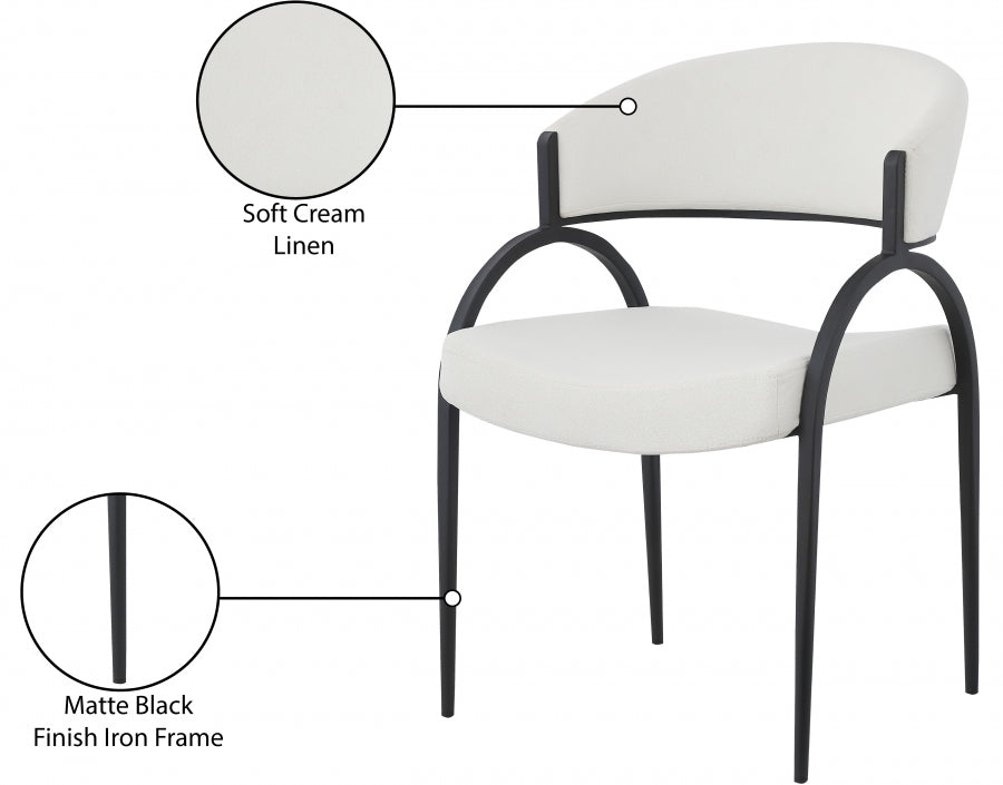 Chaise de salle à manger texturée en lin Privet