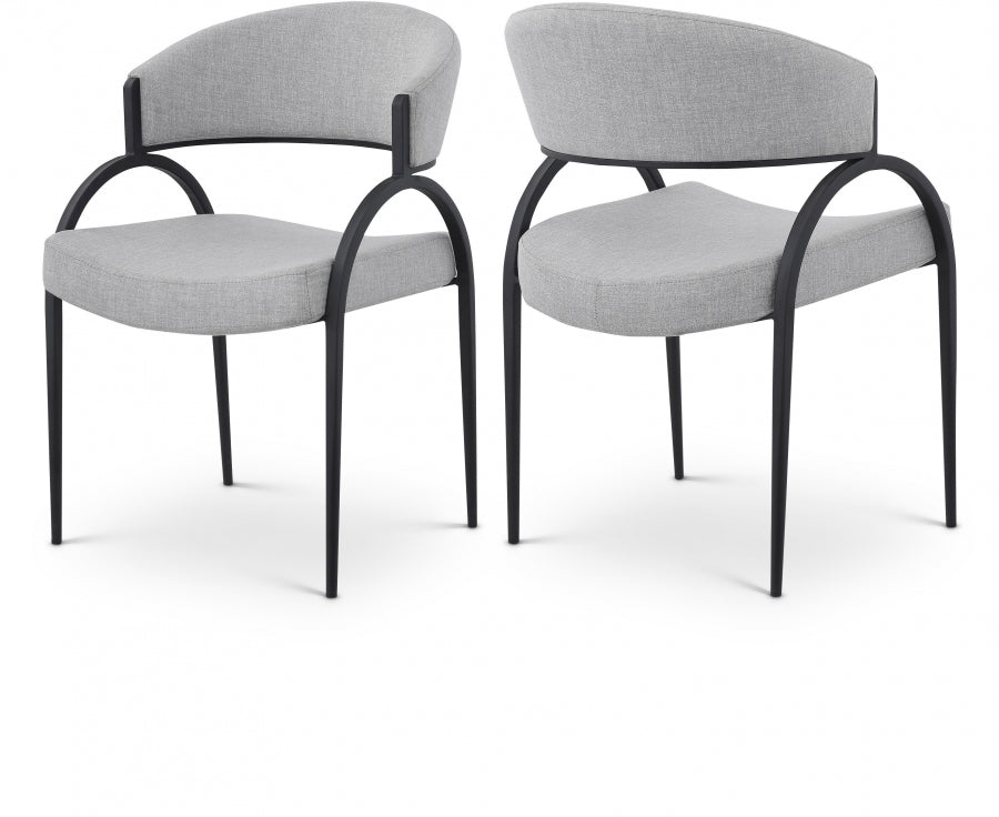 Chaise de salle à manger texturée en lin Privet