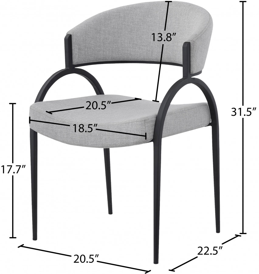 Chaise de salle à manger texturée en lin Privet