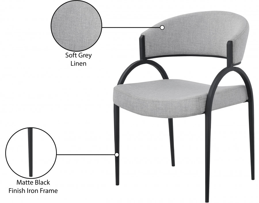 Chaise de salle à manger texturée en lin Privet