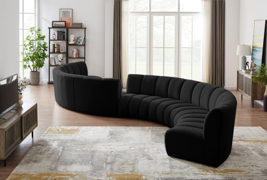 Tissu boucle infini 8 pièces. En coupe