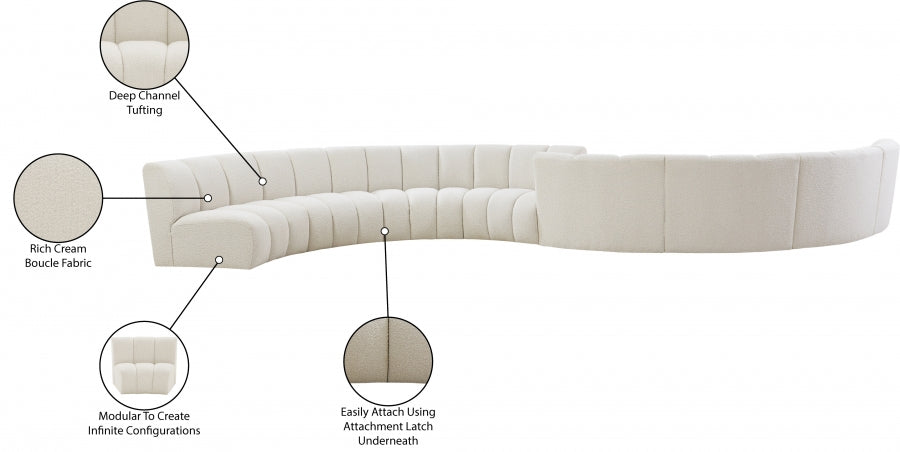 Tissu boucle infini 8 pièces. En coupe