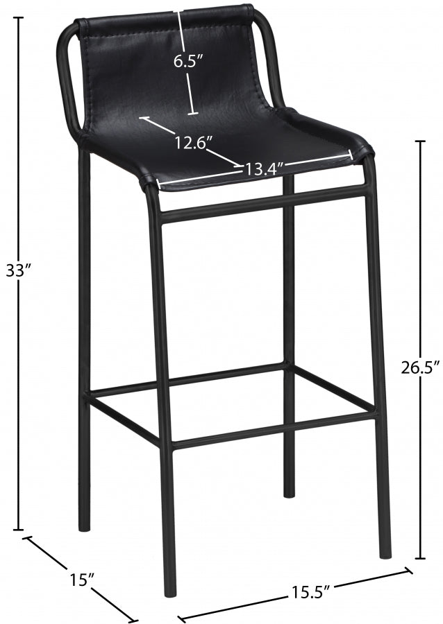 Tabouret de comptoir en cuir végétalien Dax