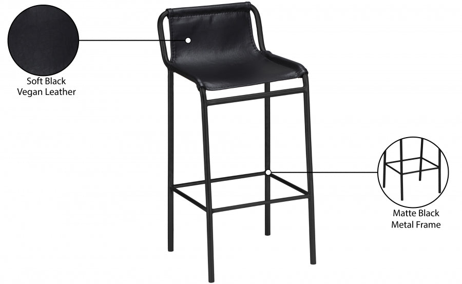 Tabouret de comptoir en cuir végétalien Dax