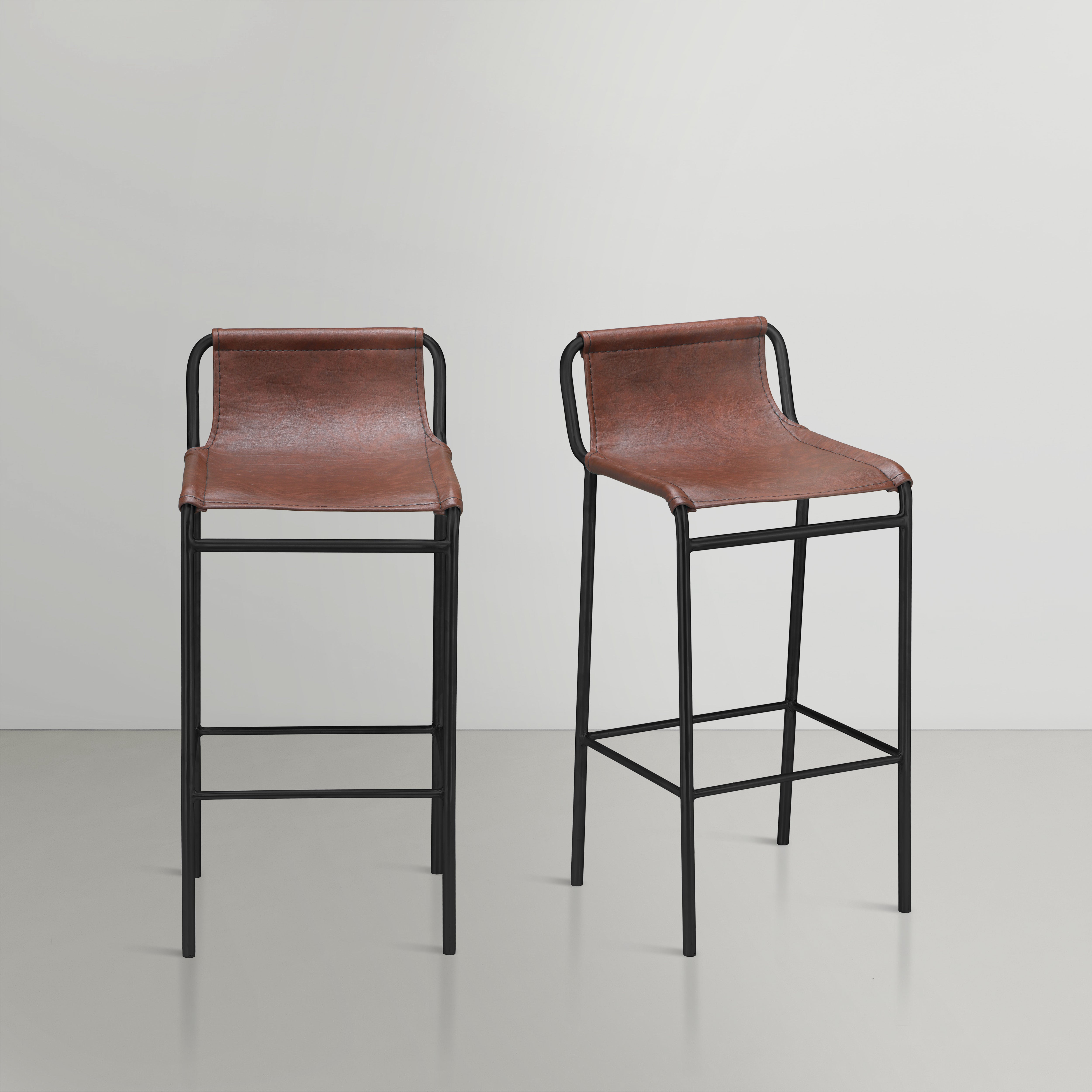 Tabouret de comptoir en cuir végétalien Dax