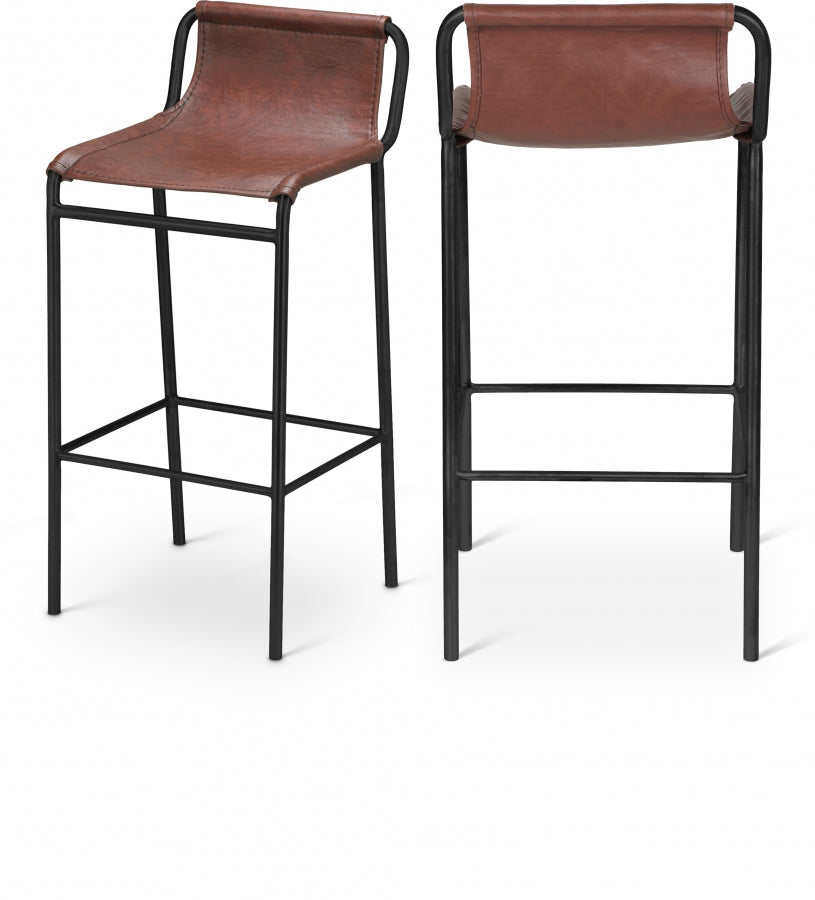 Tabouret de comptoir en cuir végétalien Dax