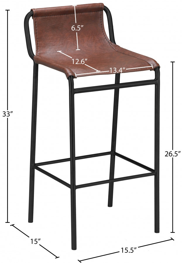 Tabouret de comptoir en cuir végétalien Dax