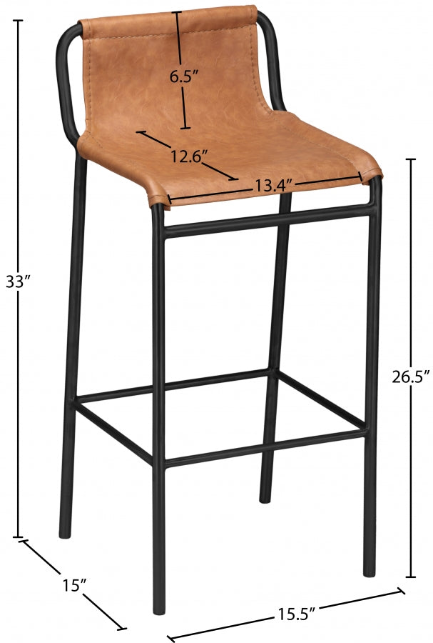 Tabouret de comptoir en cuir végétalien Dax
