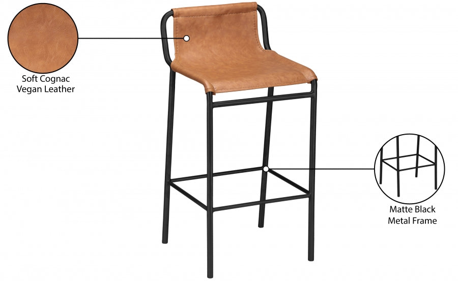 Tabouret de comptoir en cuir végétalien Dax