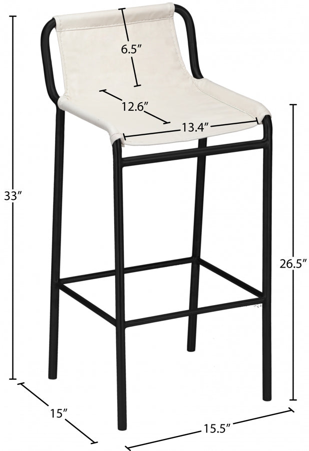 Tabouret de comptoir en cuir végétalien Dax
