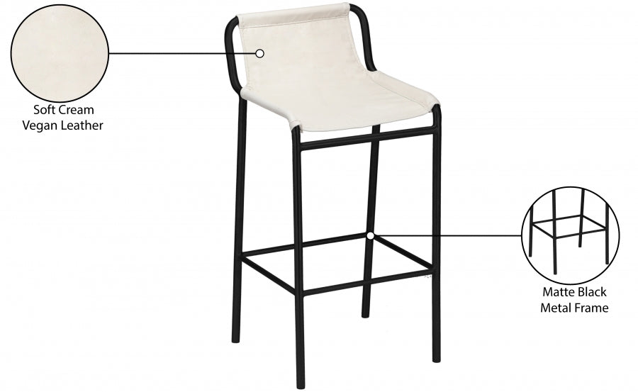Tabouret de comptoir en cuir végétalien Dax