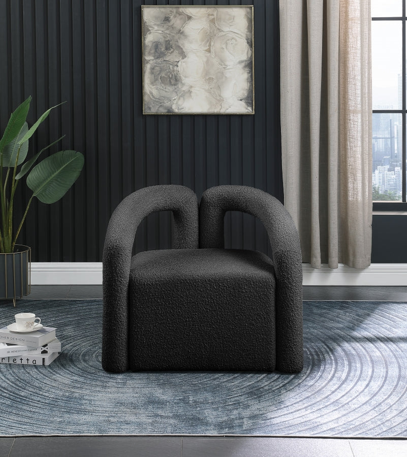 Fauteuil d'appoint en tissu boucle Otto