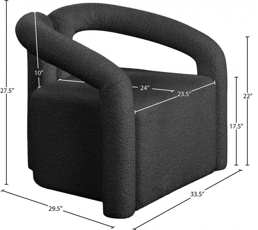Fauteuil d'appoint en tissu boucle Otto