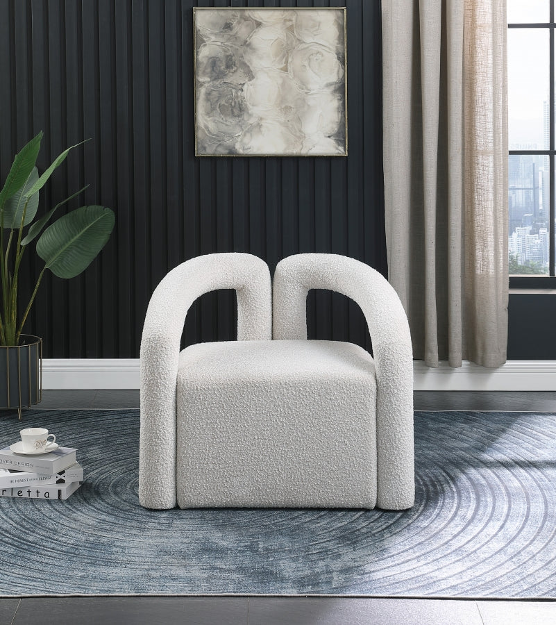 Fauteuil d'appoint en tissu boucle Otto