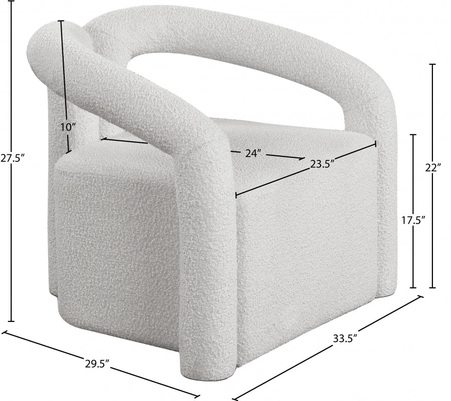 Fauteuil d'appoint en tissu boucle Otto