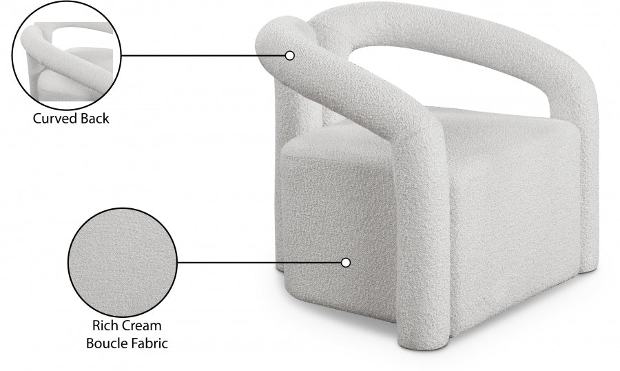 Fauteuil d'appoint en tissu boucle Otto
