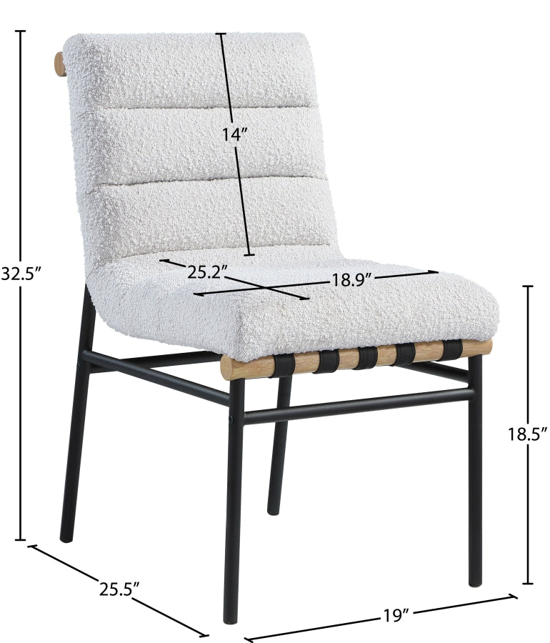 Chaise de salle à manger en tissu boucle Burke