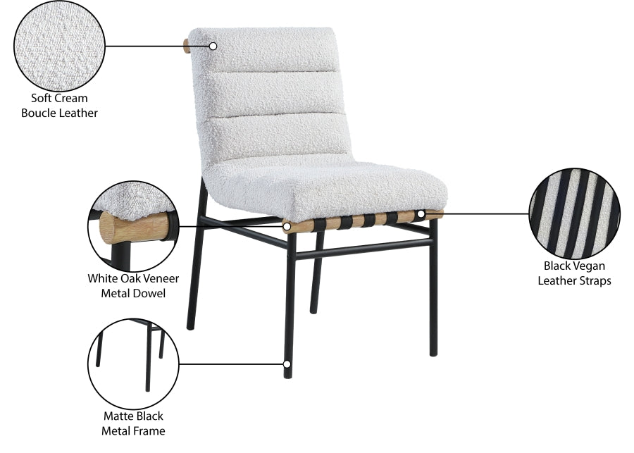 Chaise de salle à manger en tissu boucle Burke