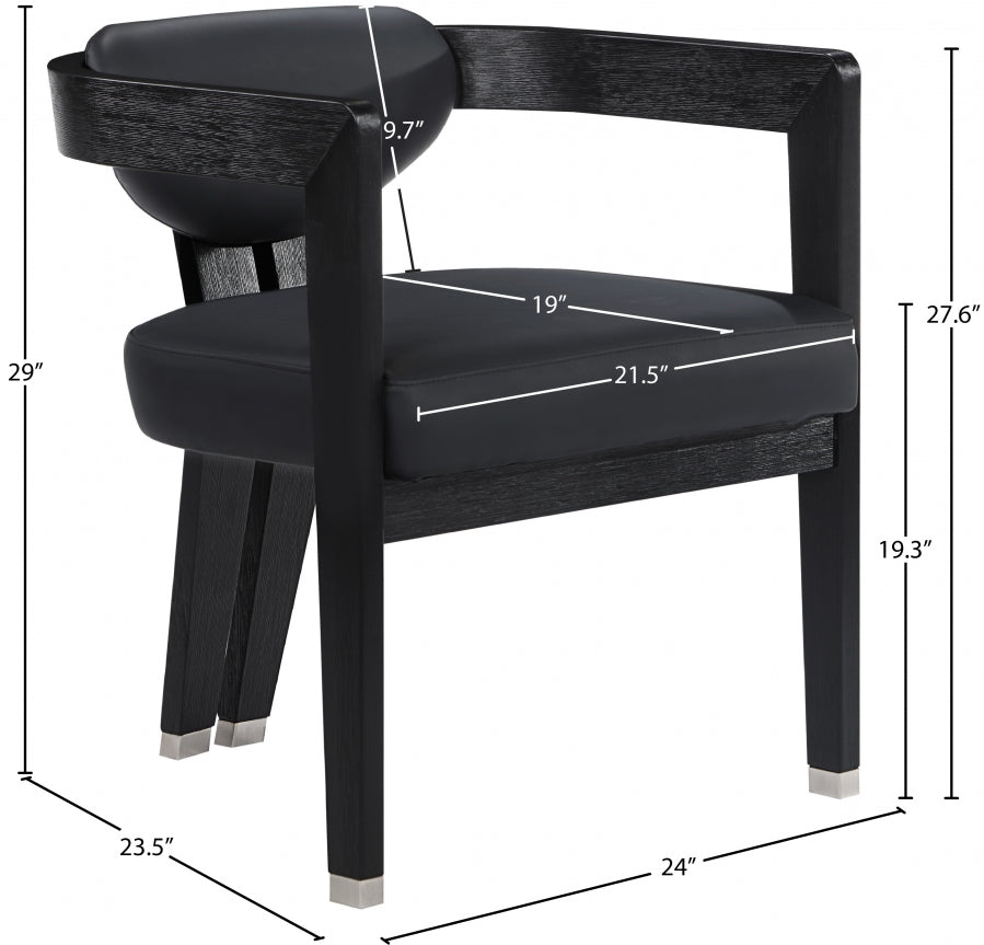 Chaise de salle à manger en cuir végétalien Carlyle
