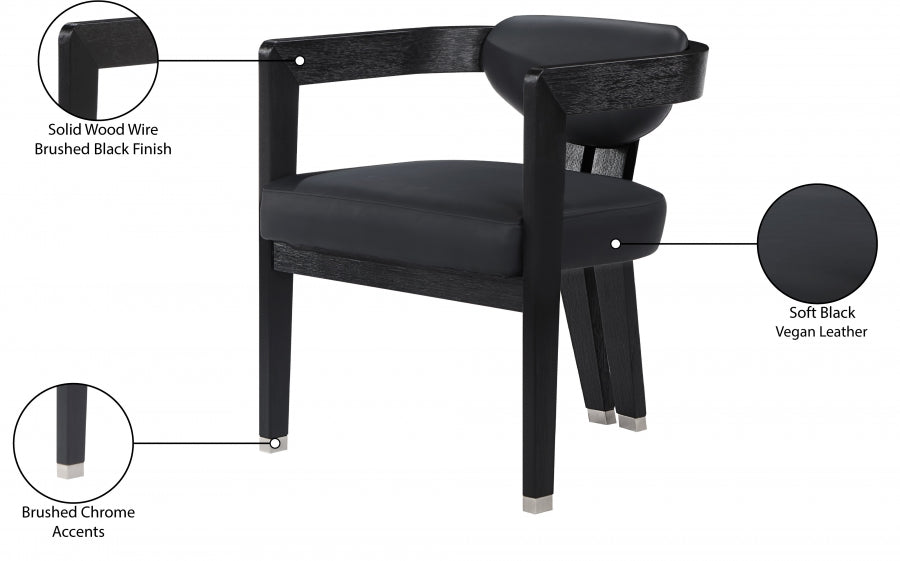 Chaise de salle à manger en cuir végétalien Carlyle