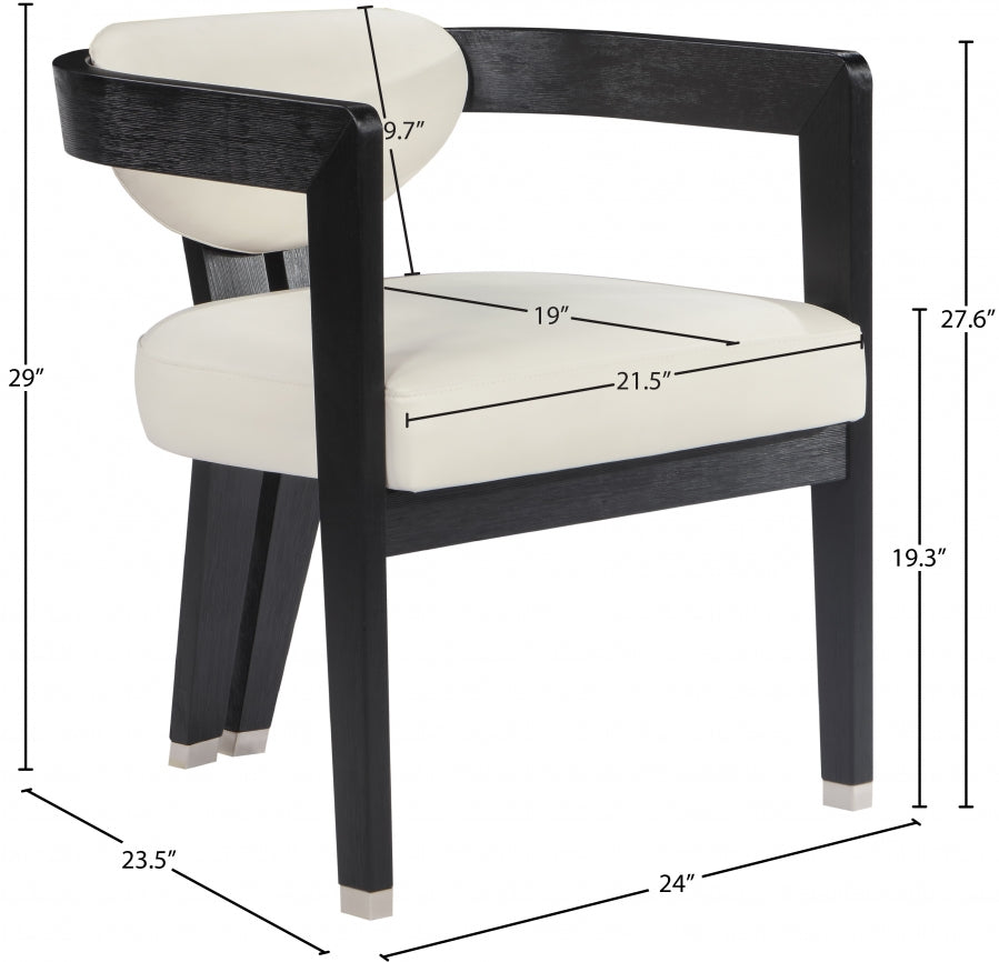 Chaise de salle à manger en cuir végétalien Carlyle