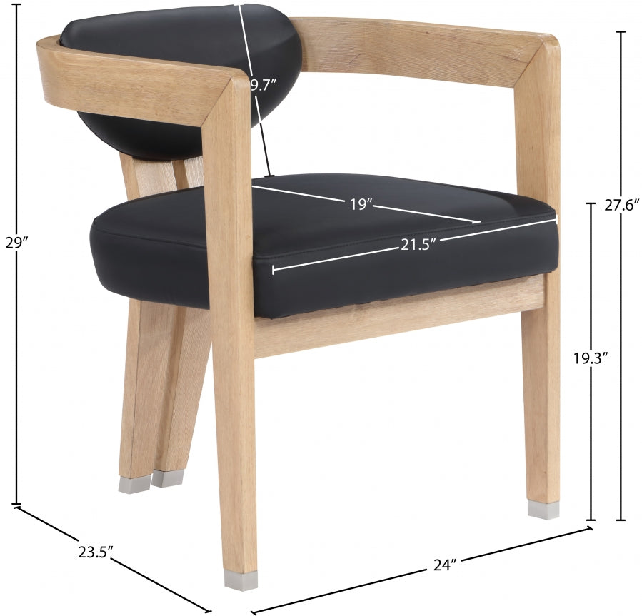 Chaise de salle à manger en cuir végétalien Carlyle