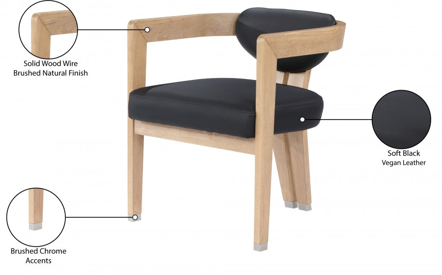 Chaise de salle à manger en cuir végétalien Carlyle