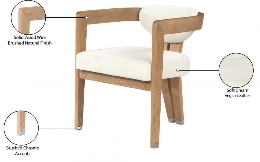 Chaise de salle à manger en cuir végétalien Carlyle