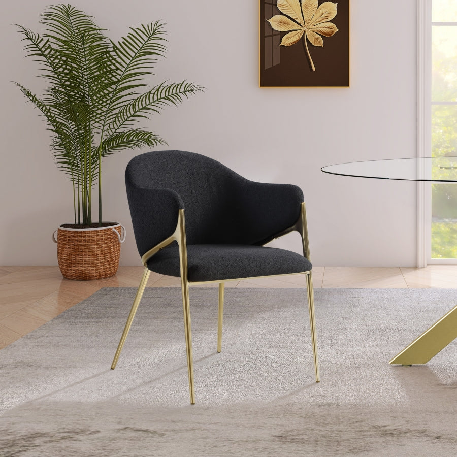 Chaise de salle à manger en tissu boucle Nial