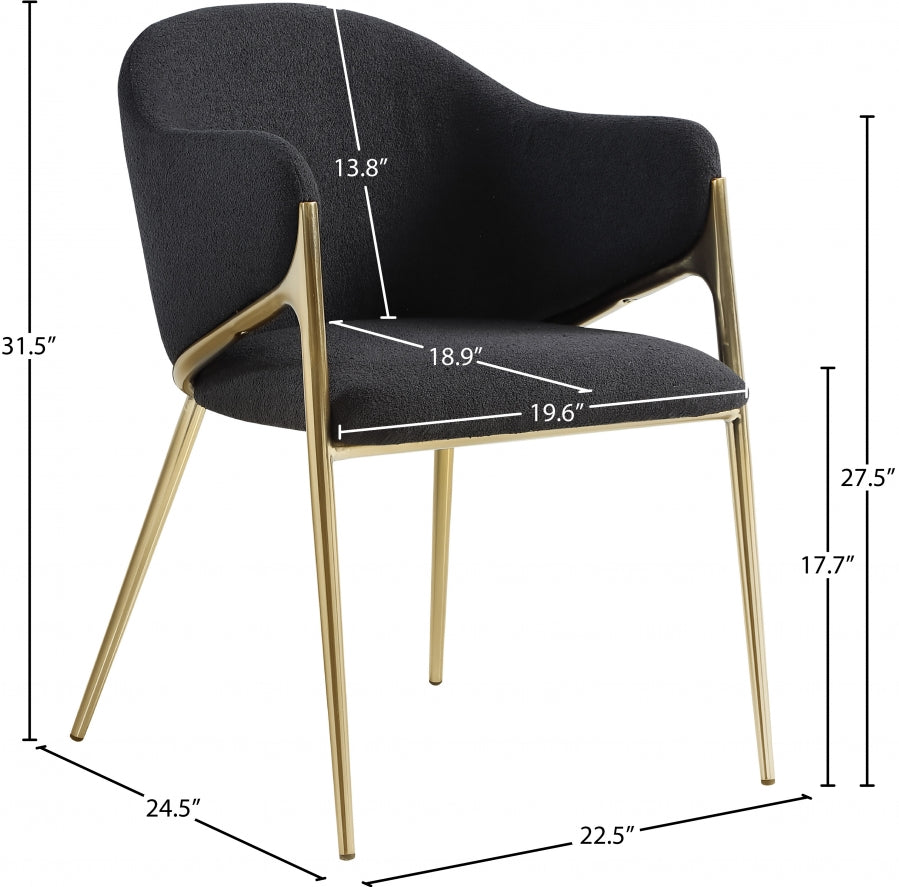 Chaise de salle à manger en tissu boucle Nial