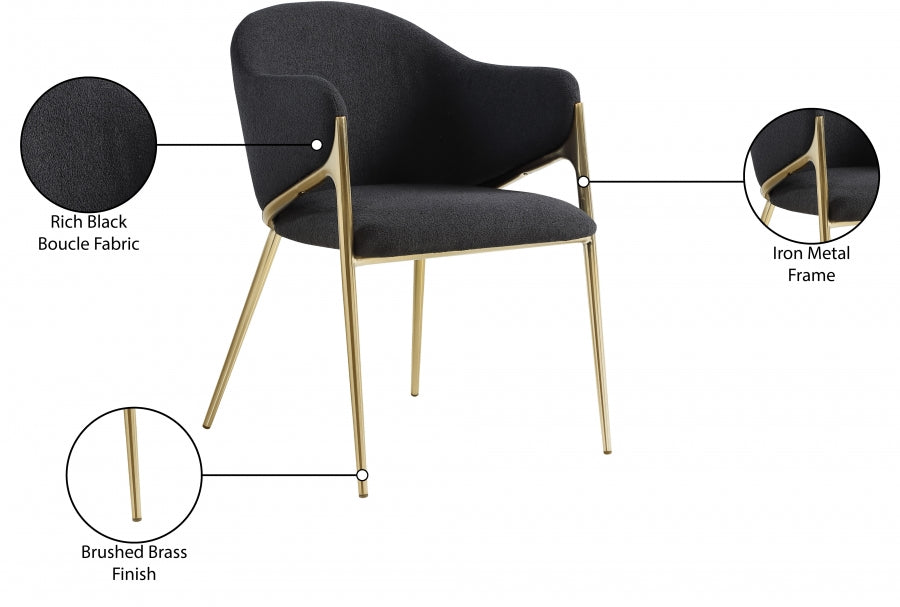 Chaise de salle à manger en tissu boucle Nial