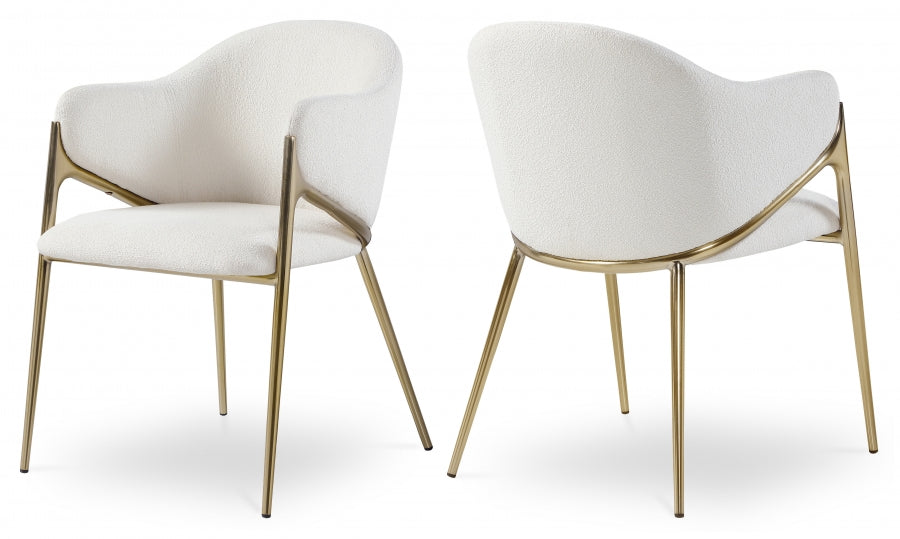 Chaise de salle à manger en tissu boucle Nial