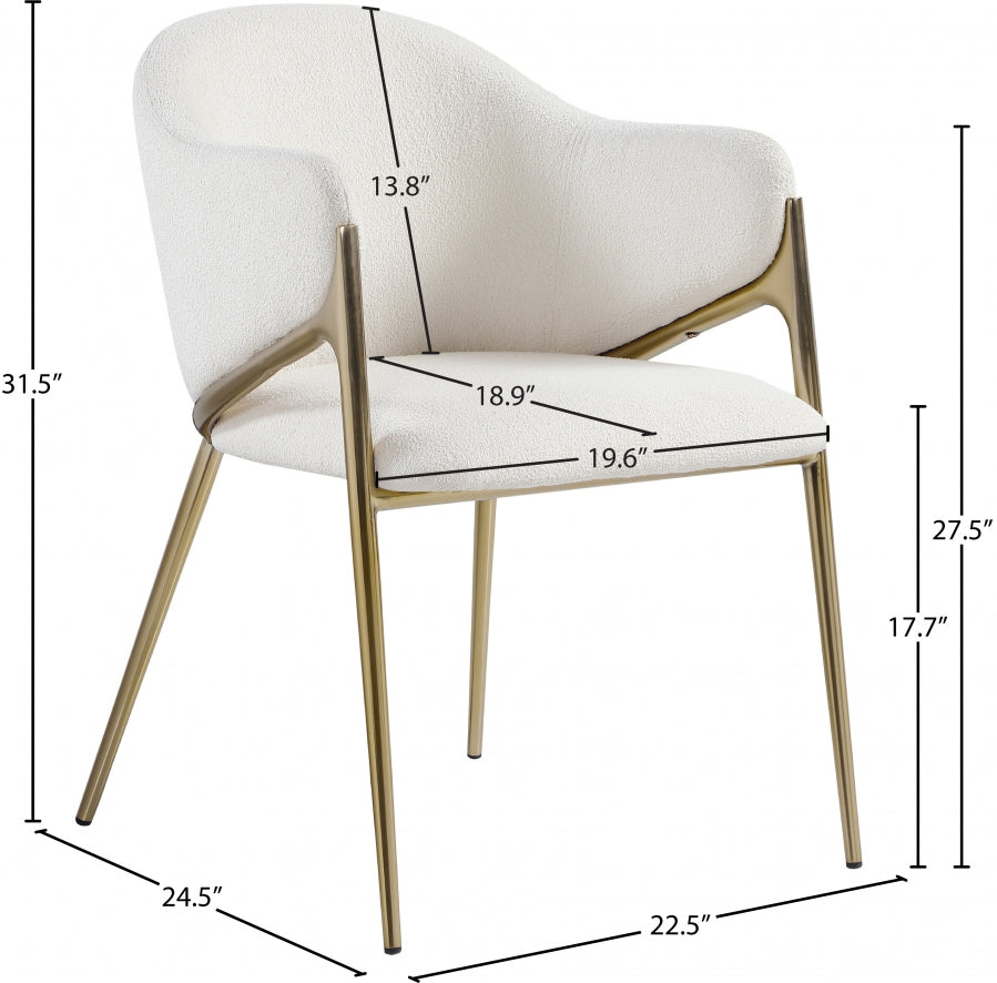 Chaise de salle à manger en tissu boucle Nial