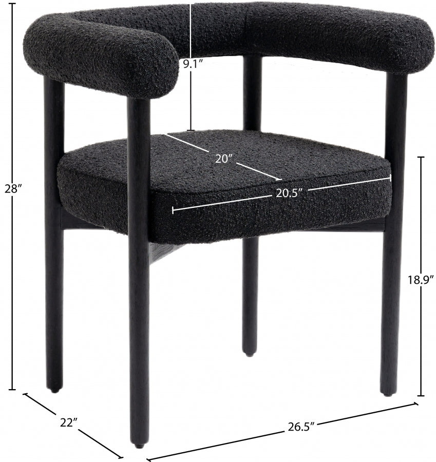 Chaise de salle à manger en tissu Hyatt Boucle