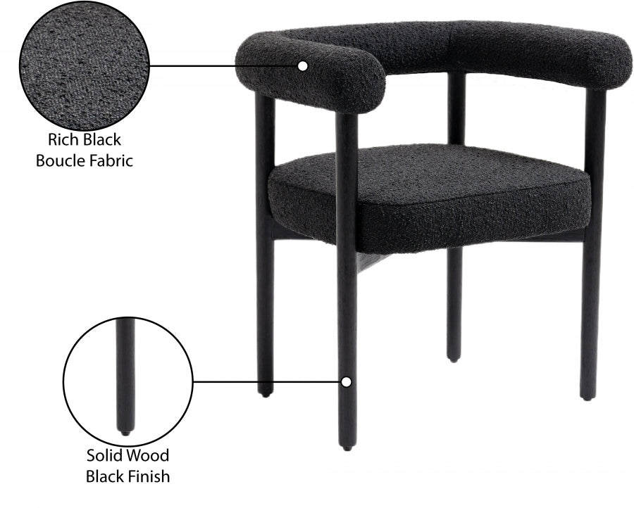 Chaise de salle à manger en tissu Hyatt Boucle