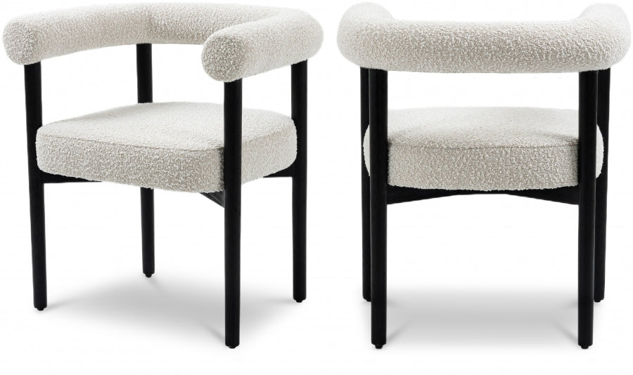 Chaise de salle à manger en tissu Hyatt Boucle
