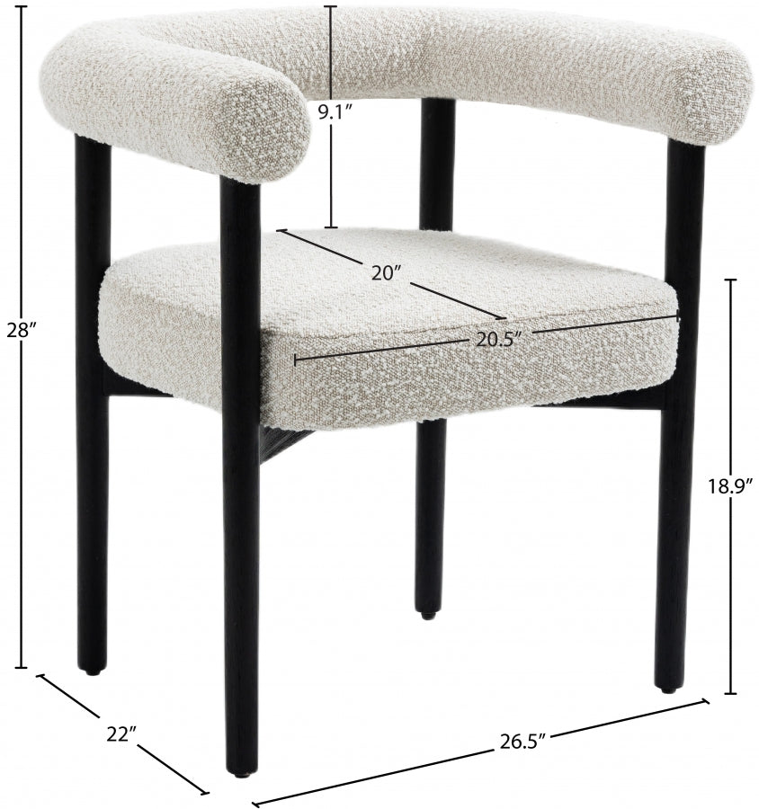 Chaise de salle à manger en tissu Hyatt Boucle
