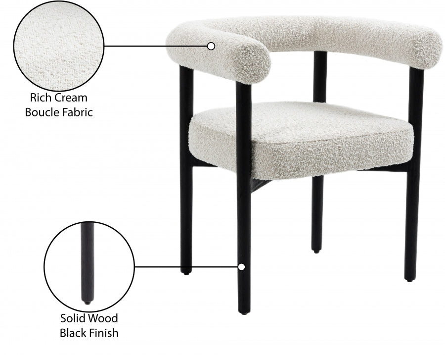 Chaise de salle à manger en tissu Hyatt Boucle