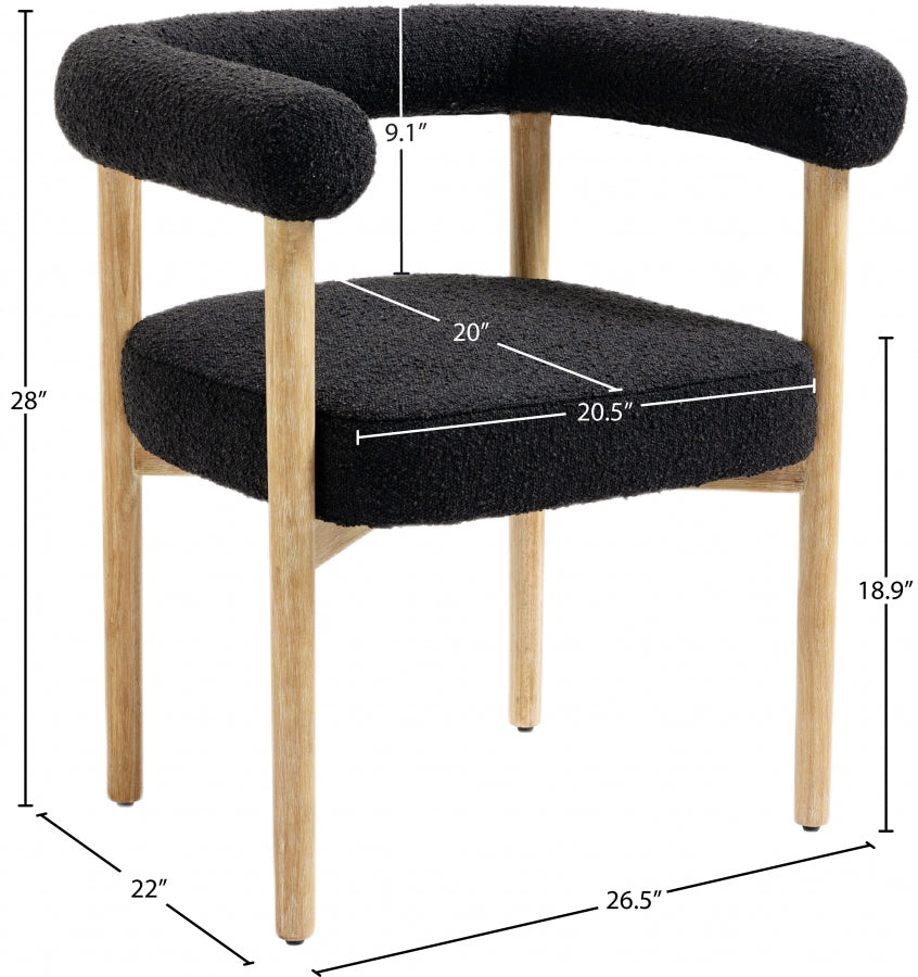 Chaise de salle à manger en tissu Hyatt Boucle
