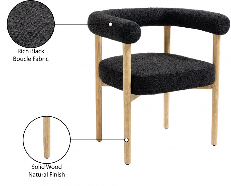 Chaise de salle à manger en tissu Hyatt Boucle