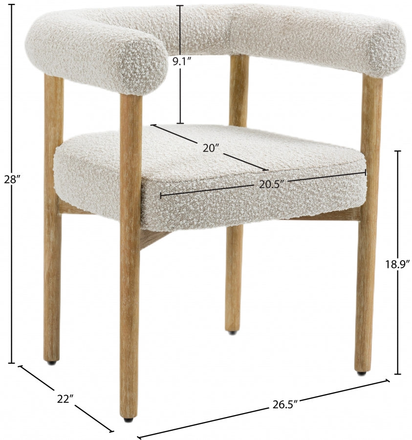 Chaise de salle à manger en tissu Hyatt Boucle