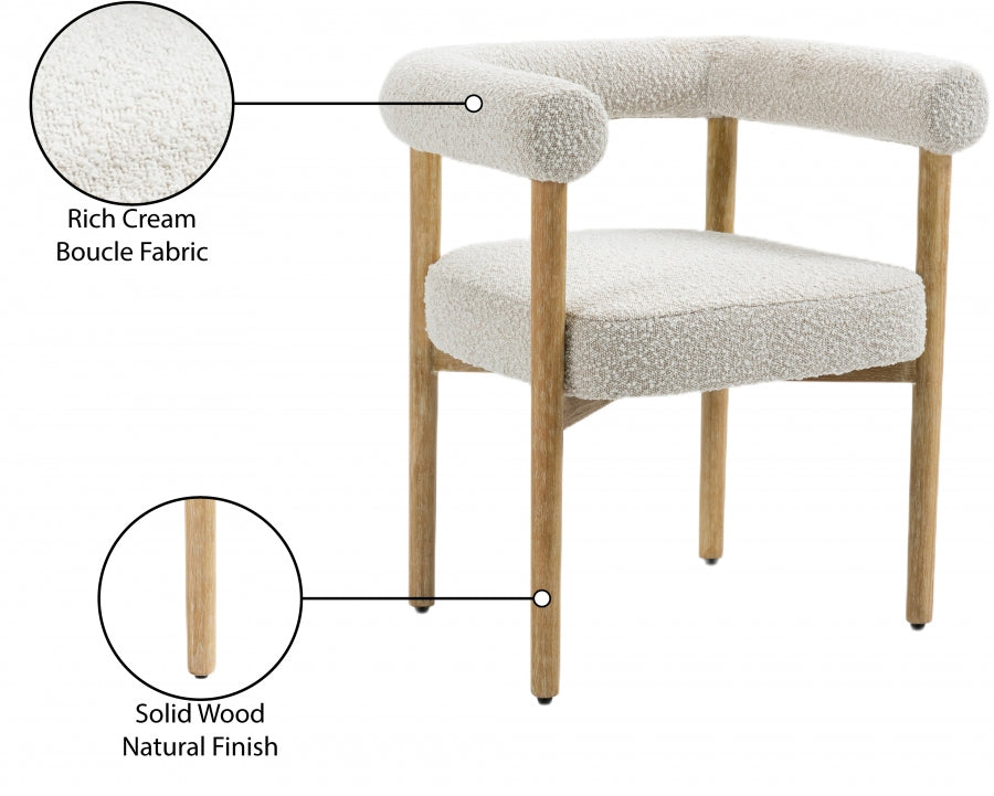 Chaise de salle à manger en tissu Hyatt Boucle