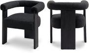Chaise de salle à manger en tissu Barrel Boucle