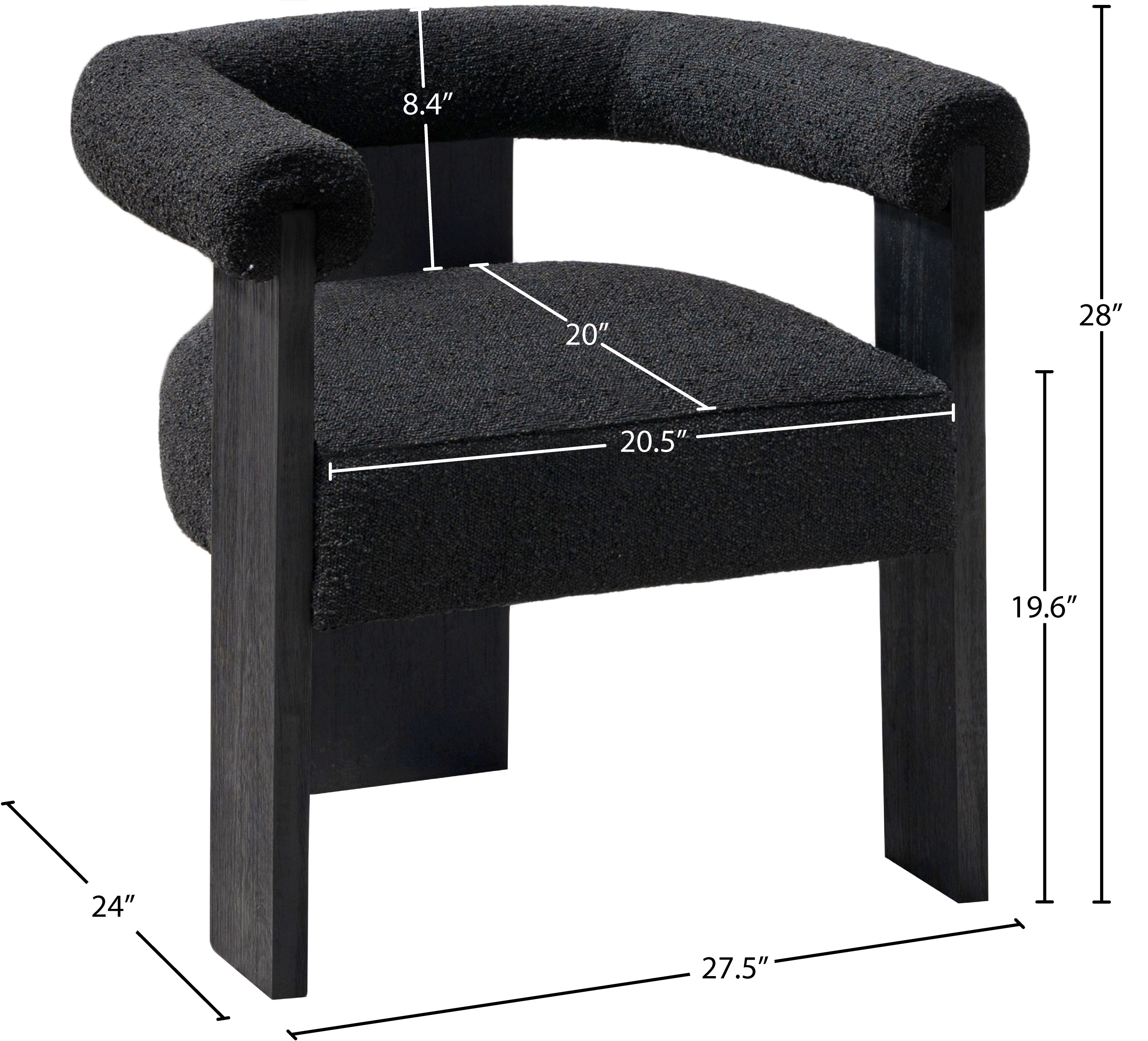 Chaise de salle à manger en tissu Barrel Boucle