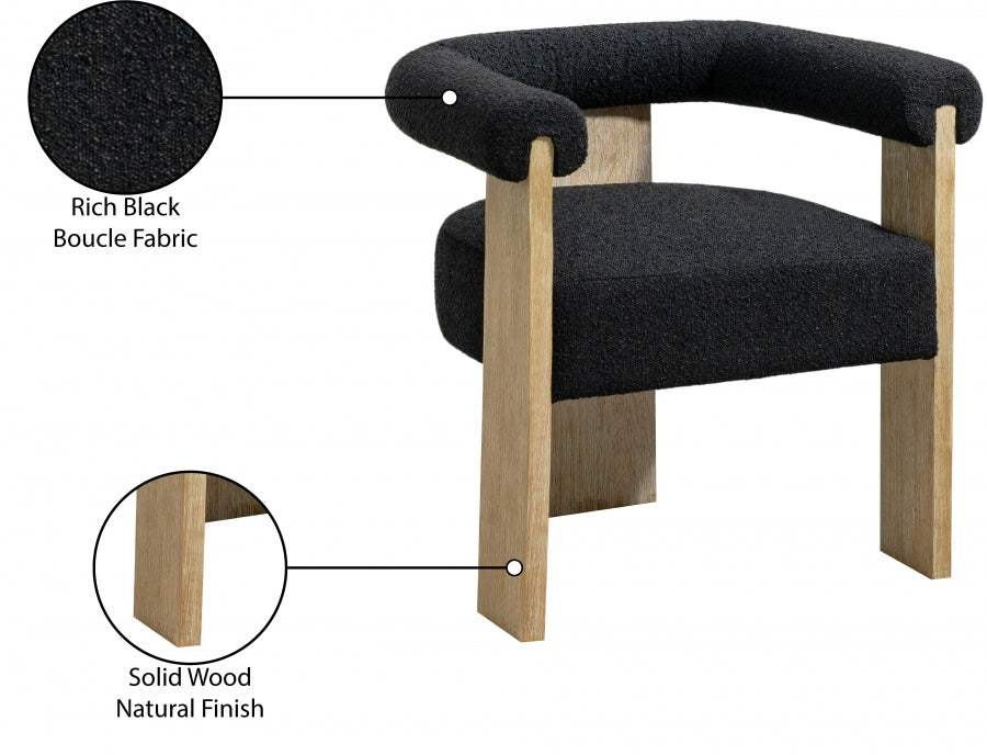 Chaise de salle à manger en tissu Barrel Boucle
