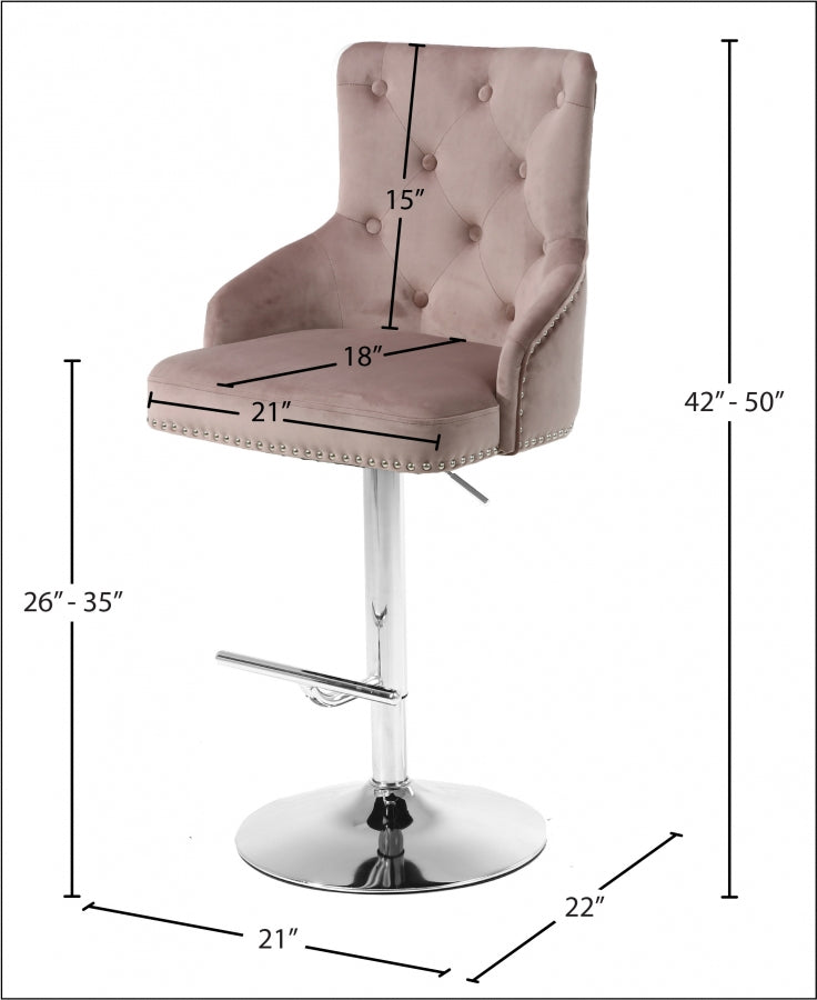 Barre réglable en velours Claude | Tabouret de comptoir