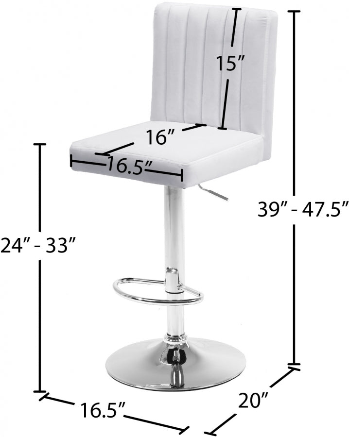 Barre réglable en velours Joel | Tabouret de comptoir