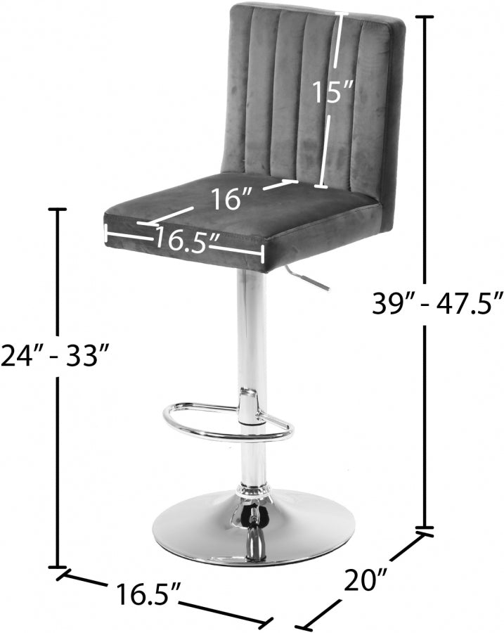 Barre réglable en velours Joel | Tabouret de comptoir