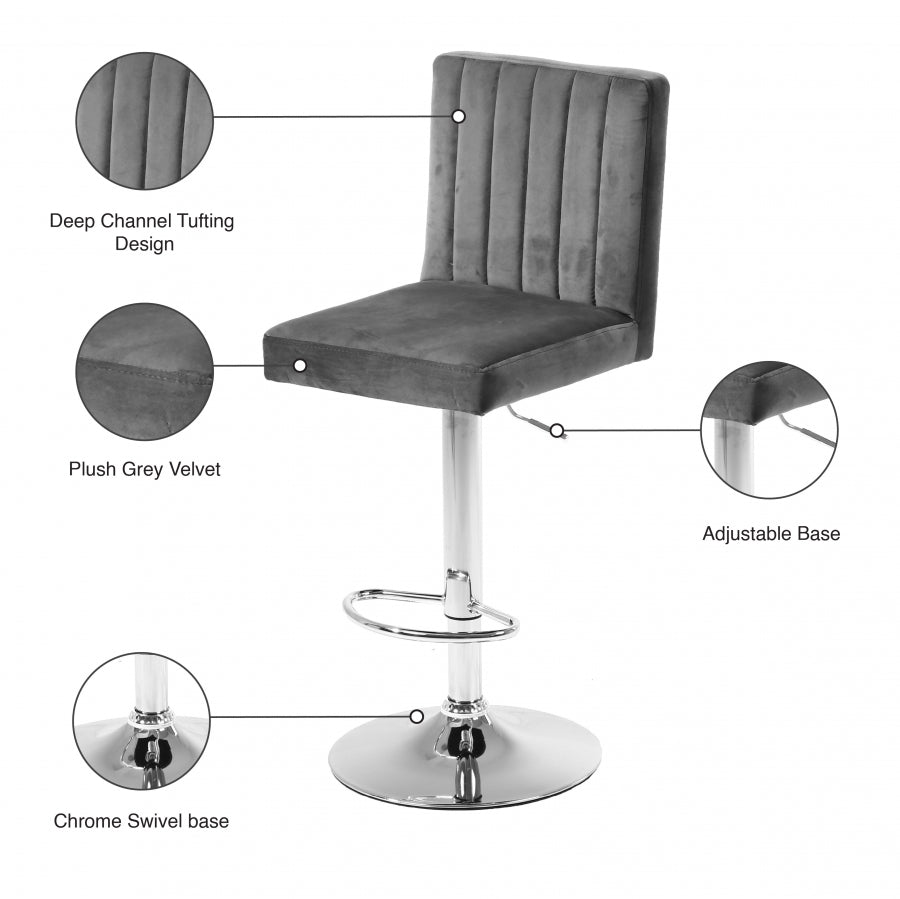 Barre réglable en velours Joel | Tabouret de comptoir