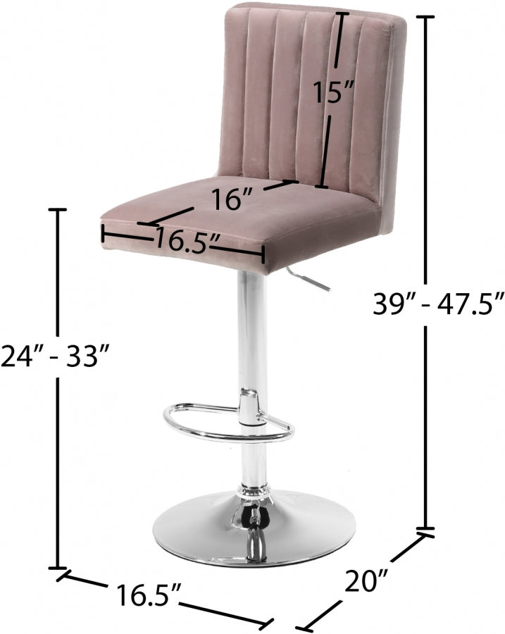 Barre réglable en velours Joel | Tabouret de comptoir